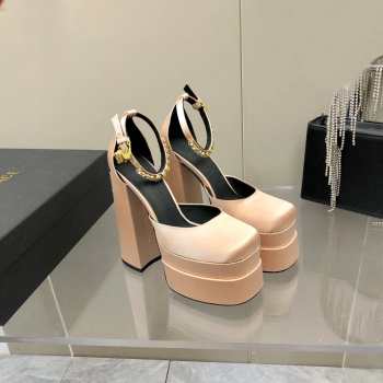 Versace Satin high heels nude 15.5cm water table 3cm 35-41