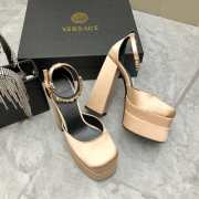 Versace Satin high heels nude 15.5cm water table 3cm 35-41 - 2