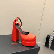 Versace Satin high heels orange 15.5cm water table 3cm 35-41 - 3