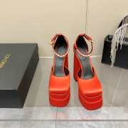 Versace Satin high heels orange 15.5cm water table 3cm 35-41 - 2