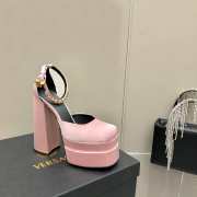 Versace Satin high heels pink 15.5cm water table 3cm 35-41 - 3