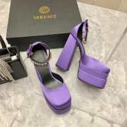 Versace Satin high heels purple 15.5cm water table 3cm 35-41 - 2