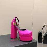 Versace Satin high heels rose red 15.5cm water table 3cm 35-41 - 4