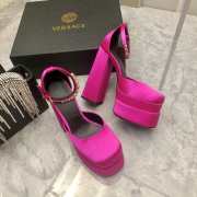 Versace Satin high heels rose red 15.5cm water table 3cm 35-41 - 3