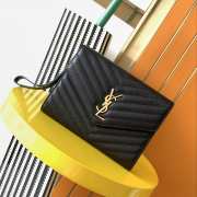 YSL Envelope clutch bag black gold hardware 21×6×3cm - 1