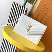 YSL Envelope clutch bag white gold hardware 21×6×3cm - 1