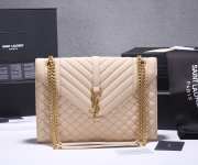 YSL Envelope Caviar leather pink gold buckle 31×22×7.5cm - 1