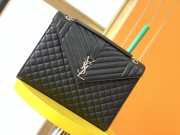 YSL Envelope Caviar leather black silver buckle 31×22×7.5cm - 1