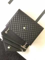 YSL Envelope Caviar leather black silver buckle 31×22×7.5cm - 5