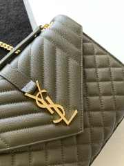 YSL Envelope Caviar leather black gold buckle 24x17.5x6cm - 4