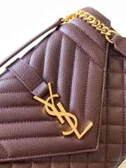 YSL Envelope Caviar leather maroon gold buckle 24x17.5x6cm - 3