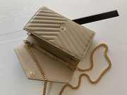 YSL Envelope Caviar leather brown gold buckle 22.5x14x4cm - 3