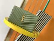 YSL Envelope Caviar leather green gold buckle 22.5x14x4cm - 1