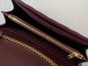 YSL Envelope Caviar leather maroon gold buckle 22.5x14x4cm - 4