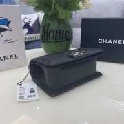 Chanel le boy caviar leather black Diamant silver hardware 20cm - 4