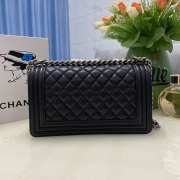 Chanel le boy caviar leather black Diamant silver hardware 25cm - 4