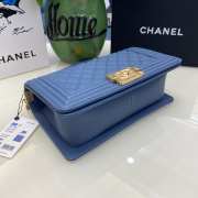 Chanel le boy caviar leather Indigo Diamant gold hardware 25cm - 3