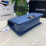 Chanel le boy caviar leather Indigo Diamant silver hardware 25cm - 2