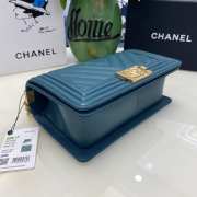 Chanel le boy caviar leather blue Diamant gold hardware 25cm - 2