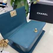 Chanel le boy caviar leather blue Diamant gold hardware 25cm - 4