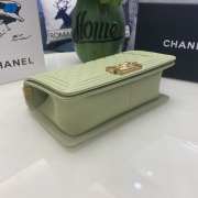 Chanel le boy caviar leather light green Diamant gold hardware 25cm - 2