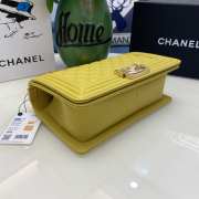 Chanel le boy caviar leather yellow Diamant gold hardware 25cm - 2