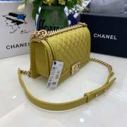 Chanel le boy caviar leather yellow Diamant gold hardware 25cm - 3