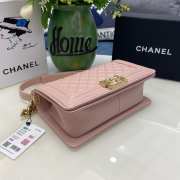 Chanel le boy caviar leather pink Diamant gold hardware 25cm - 3