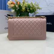 Chanel le boy caviar leather pink Diamant gold hardware 25cm - 4