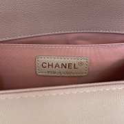 Chanel le boy caviar leather pink Diamant silver hardware 25cm - 3