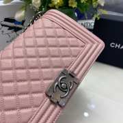 Chanel le boy caviar leather pink Diamant silver hardware 25cm - 4