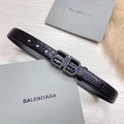 Balenciaga women's reversible cowhide leather belt with brass buckle 3cm - 3