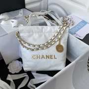 Chanel 22 Shoulder bag white and black calfskin leather 18x20x6.5cm - 2