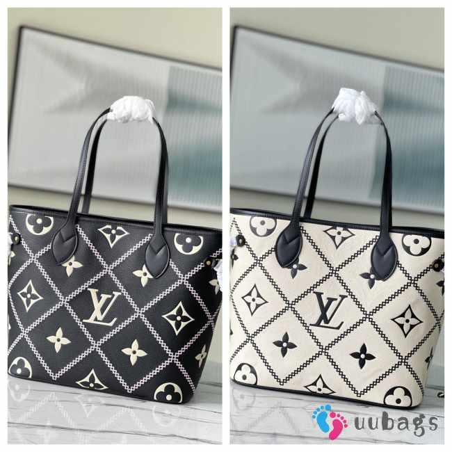 LV neverfull white and black MM M46039 and M46040 31x28x14cm - 1