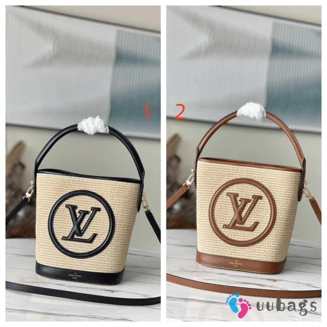 LV neonoe Straw bucket M59962 24x19x18.5cm - 1