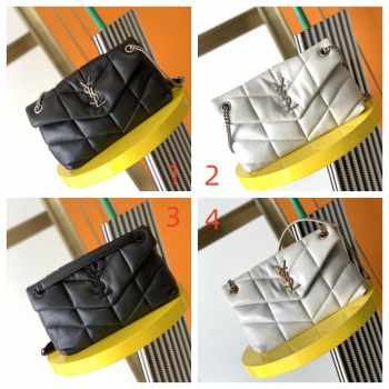 YSL Loulou lamskin leather black and white 29x17x11cm