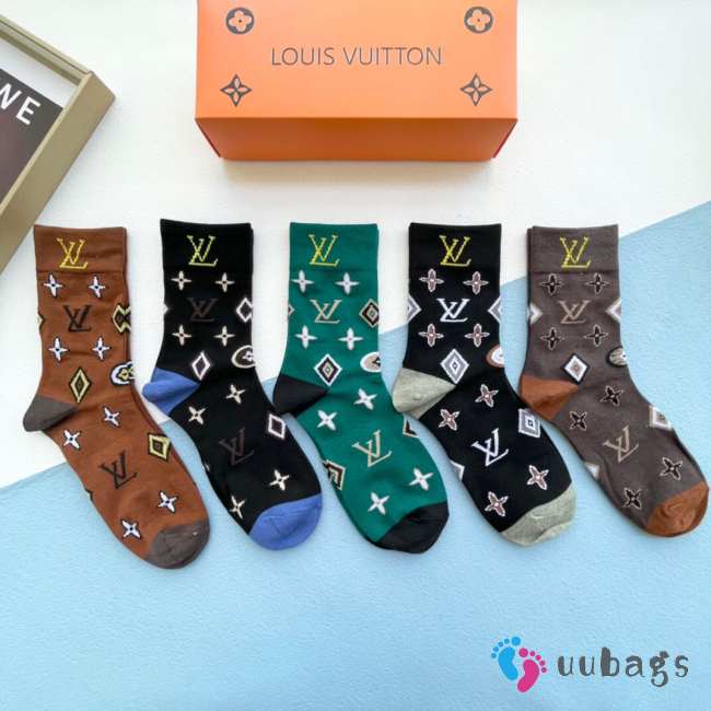 LV socks 45cm 5 pairs total - 1