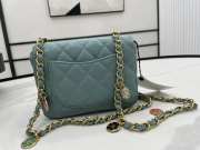 Chanel 2022 flap lambskin blue 14.5x19x6.5cm - 4