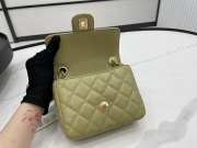 chanel 2022 flap lambskin green 14.5x19x6.5cm - 2