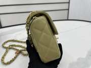 chanel 2022 flap lambskin green 14.5x19x6.5cm - 4