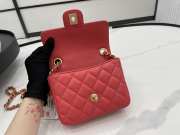 chanel 2022 flap lambskin red14.5x19x6.5cm - 2