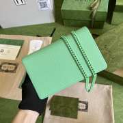 Gucci 2022 cowhide leather chain bag green 35123116 (20x 12.5x 4cm） - 2