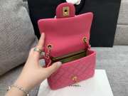 Chanel flap bag rose red lamskin 17cm - 3