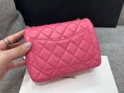 Chanel flap bag rose red lamskin 17cm - 4