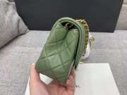 Chanel flap bag green lamskin 17cm - 3