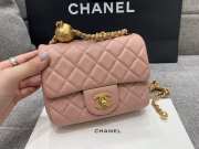 Chanel flap bag pink lamskin 17cm - 4