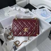 Chanel woc flap dark red 12×19×8cm - 1