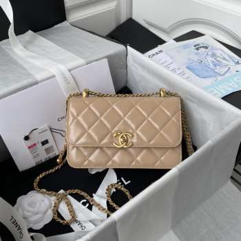 Chanel woc flap brown 12×19×8cm