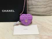 chanel heart crossbody bag purple 11×12×5cm - 1