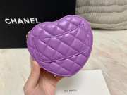 chanel heart crossbody bag purple 11×12×5cm - 2